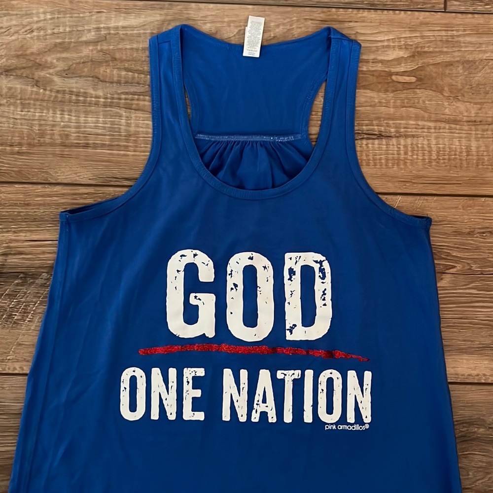 Bella ‘One Nation Under God’ Royal Blue Tank in Small